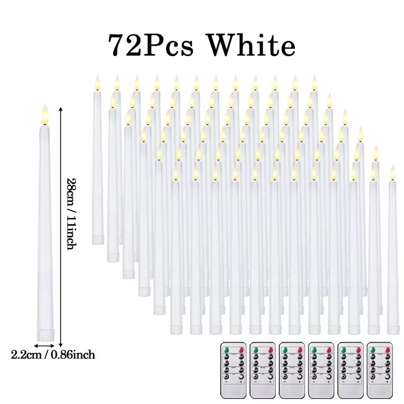 Flameless LED Taper Candles with Remote – 3D Flickering Battery Operated Candles for Home & Event Decor