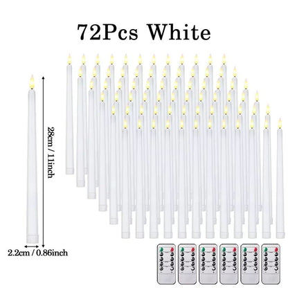Flameless LED Taper Candles with Remote – 3D Flickering Battery Operated Candles for Home & Event Decor