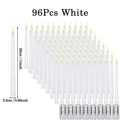 Flameless LED Taper Candles with Remote – 3D Flickering Battery Operated Candles for Home & Event Decor