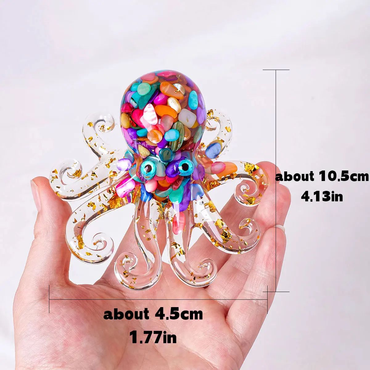 Natural Crystal Octopus Figurine – Reiki Healing Stone Decor for Home, Office & Garden