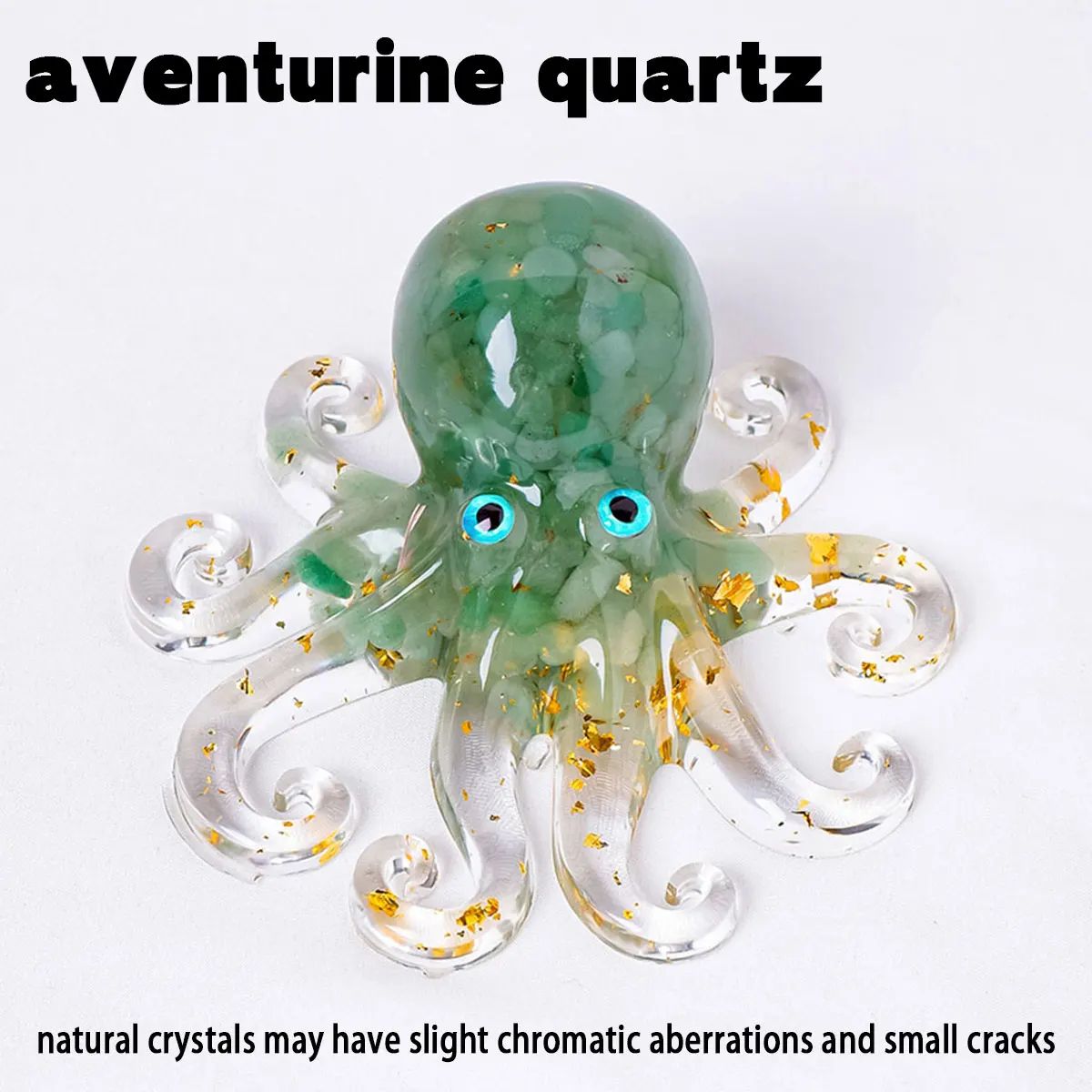 Natural Crystal Octopus Figurine – Reiki Healing Stone Decor for Home, Office & Garden