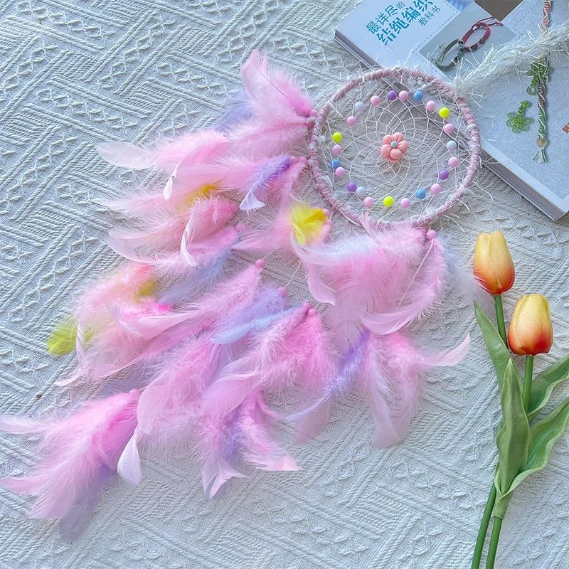 Handmade Dream Catcher Wind Chime – Boho Hanging Ornament for Bedroom, Car & Home Decor