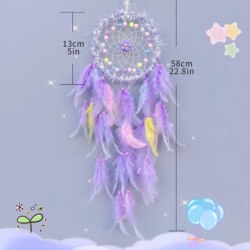Handmade Dream Catcher Wind Chime – Boho Hanging Ornament for Bedroom, Car & Home Decor