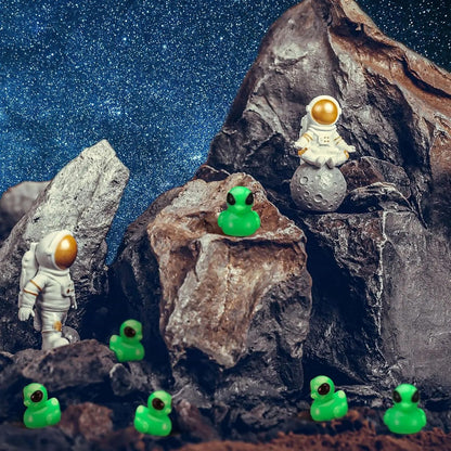 Mini Alien Duck Figurines Set for Fun Desk Decor