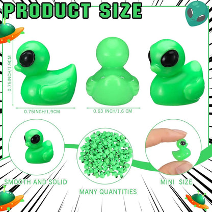 Mini Alien Duck Figurines Set for Fun Desk Decor