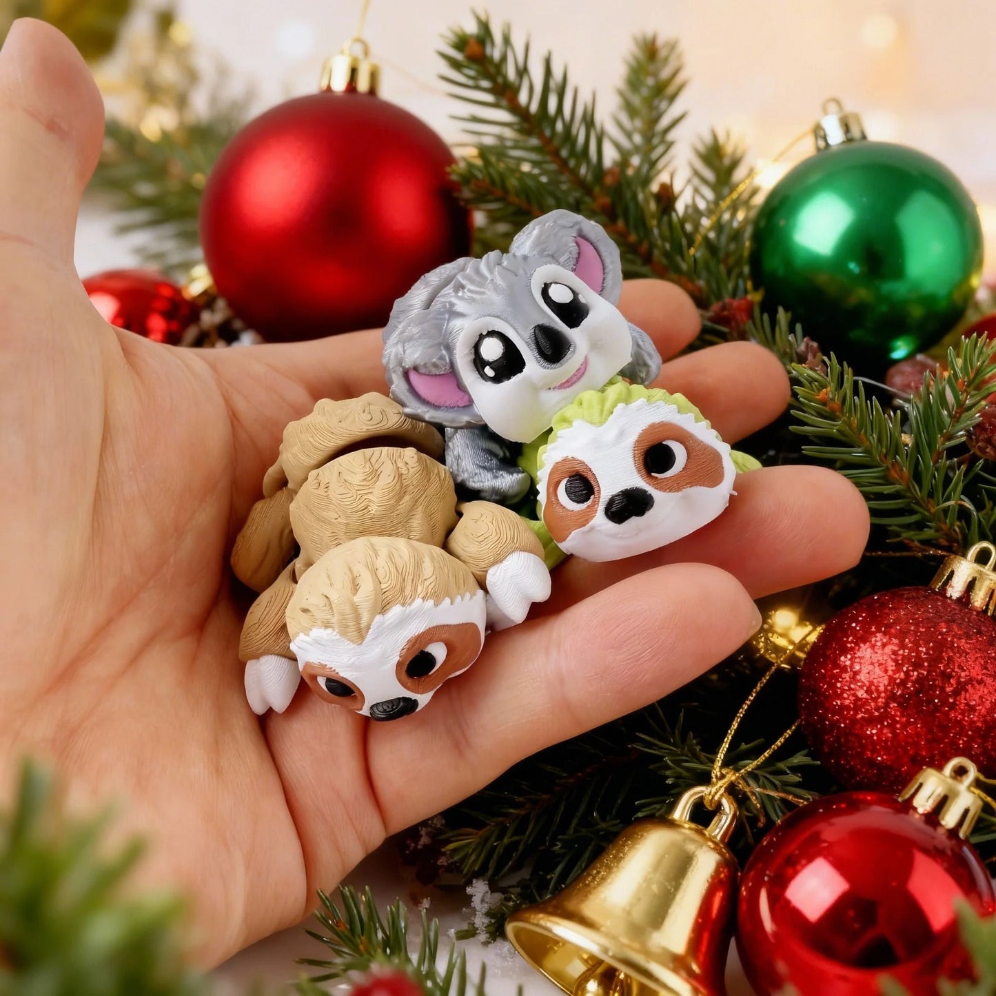 3D Printed Articulated Sloth & Koala | Movable Animal Figurine | Desktop Fidget Decor for Office, Car & Home