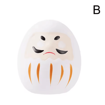 Mini Ceramic Daruma Doll Japanese Lucky Charm Fortune Ornament