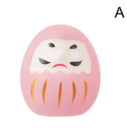 Mini Ceramic Daruma Doll Japanese Lucky Charm Fortune Ornament