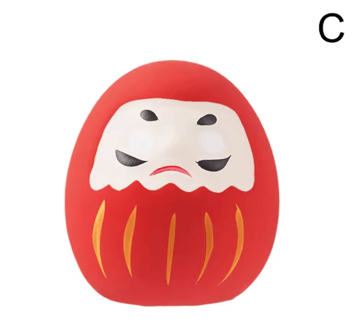 Mini Ceramic Daruma Doll Japanese Lucky Charm Fortune Ornament