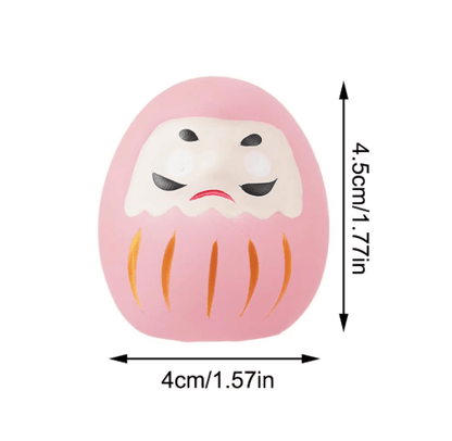 Mini Ceramic Daruma Doll Japanese Lucky Charm Fortune Ornament