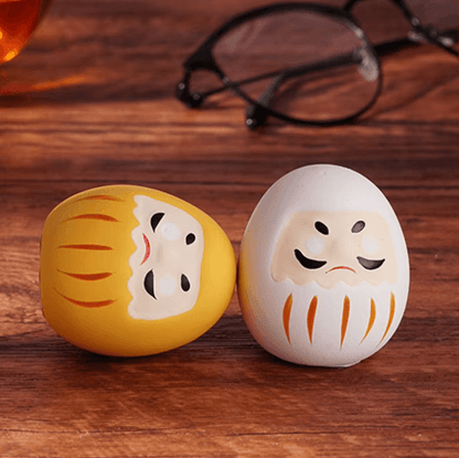 Mini Ceramic Daruma Doll Japanese Lucky Charm Fortune Ornament