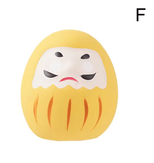 Mini Ceramic Daruma Doll Japanese Lucky Charm Fortune Ornament