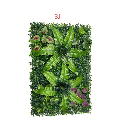 Artificial Grass Wall Panel with Flowers – Lush Greenery Wall Backdrop & Privacy Hedge Screen