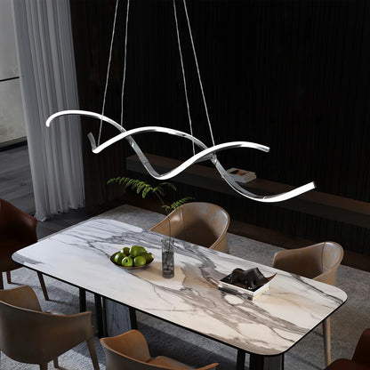 Modern Linear Chandelier LED Pendant Light for Kitchen Island and Dining Room