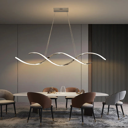Modern Linear Chandelier LED Pendant Light for Kitchen Island and Dining Room