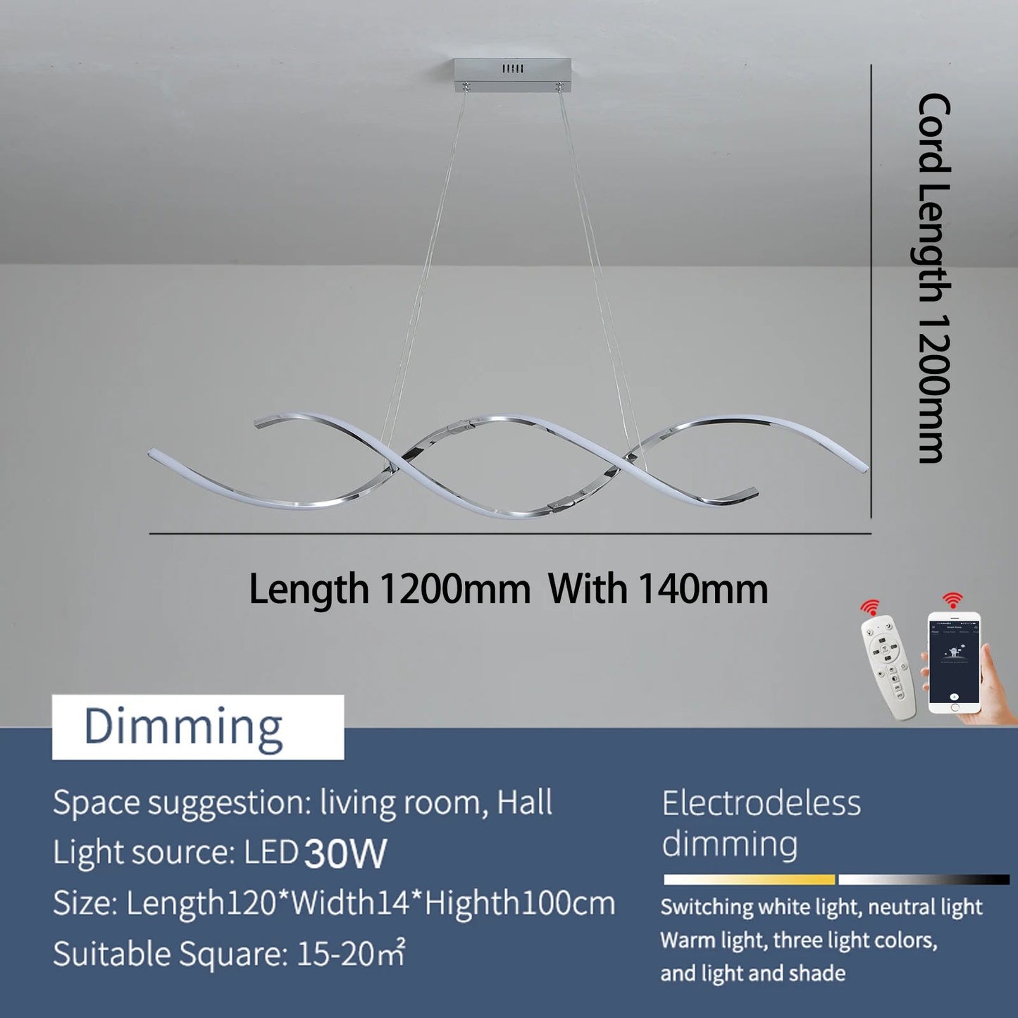 Modern Linear Chandelier LED Pendant Light for Kitchen Island and Dining Room