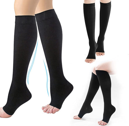 Medical Grade Compression Socks Toeless Support Hose for Circulation and Leg Comfort