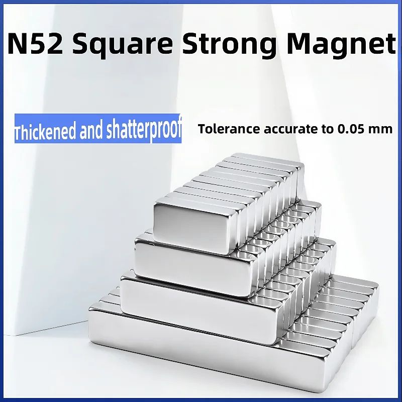 10pcs N52 Strong Neodymium Square Magnets Set – Heavy Duty Magnetic Blocks for Office, Fridge & DIY Use