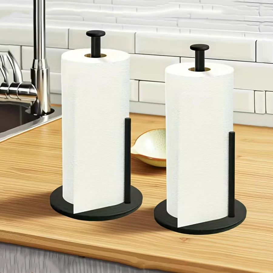 Stainless Steel Paper Towel Holder with Weighted Base Countertop Organizer