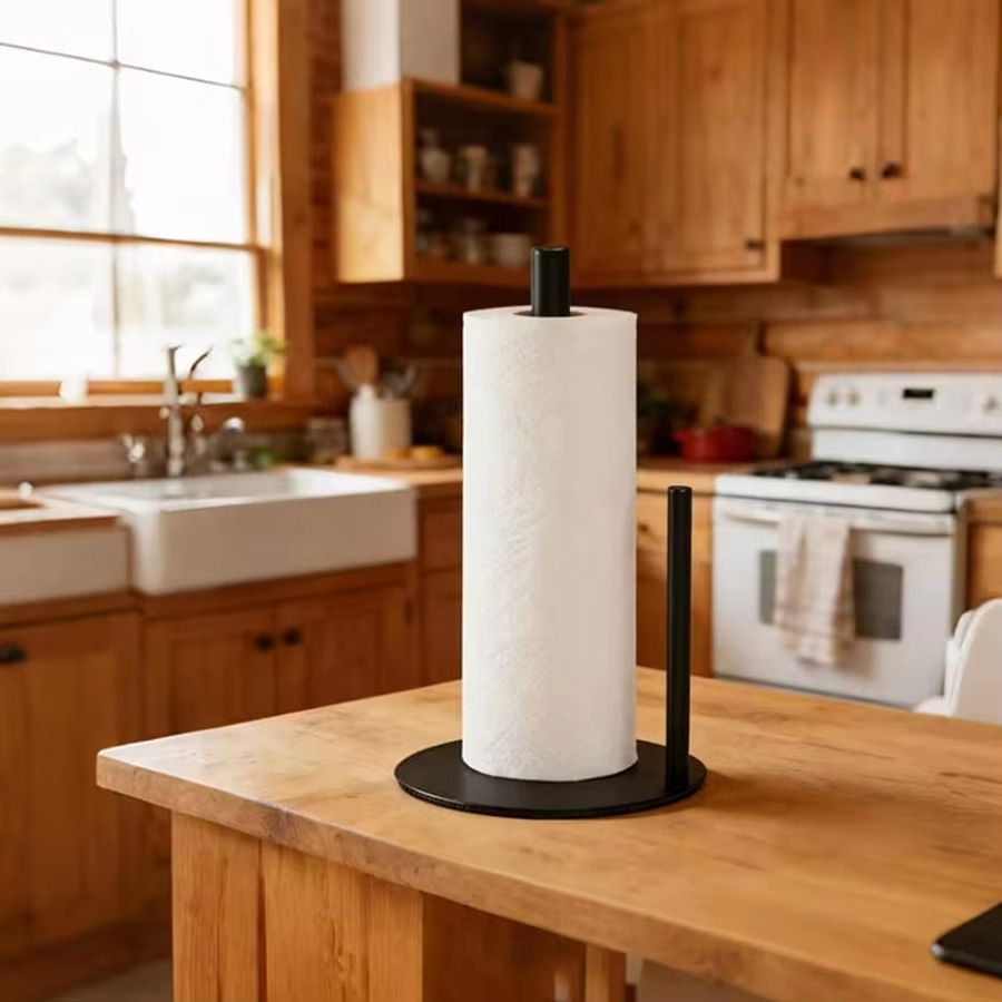 Stainless Steel Paper Towel Holder with Weighted Base Countertop Organizer