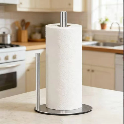 Stainless Steel Paper Towel Holder with Weighted Base Countertop Organizer