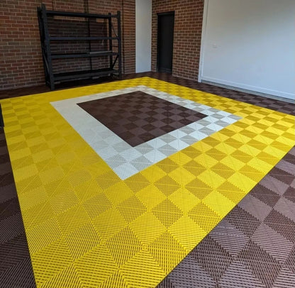 Interlocking Garage Floor Tiles Heavy Duty Vented Modular Outdoor Flooring