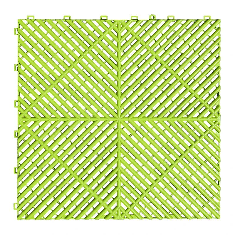 Interlocking Garage Floor Tiles Heavy Duty Vented Modular Outdoor Flooring