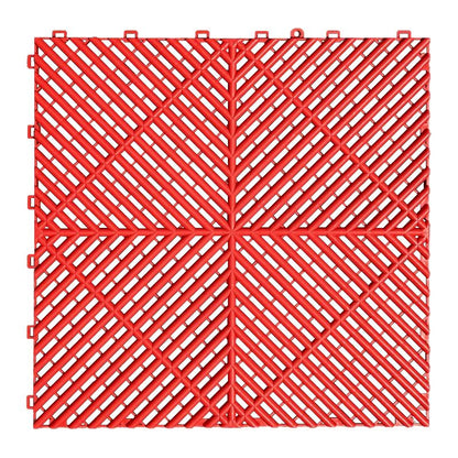 Interlocking Garage Floor Tiles Heavy Duty Vented Modular Outdoor Flooring