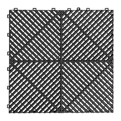 Interlocking Garage Floor Tiles Heavy Duty Vented Modular Outdoor Flooring