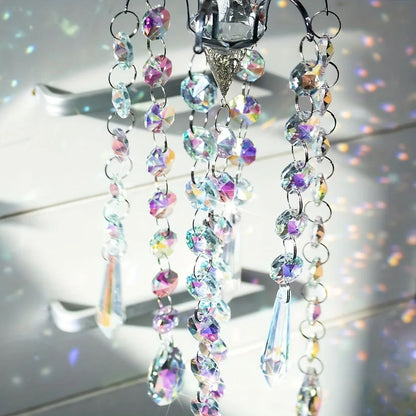 Crystal Suncatcher Chandelier – Rainbow Window Prism Hanging Wind Chime Decor