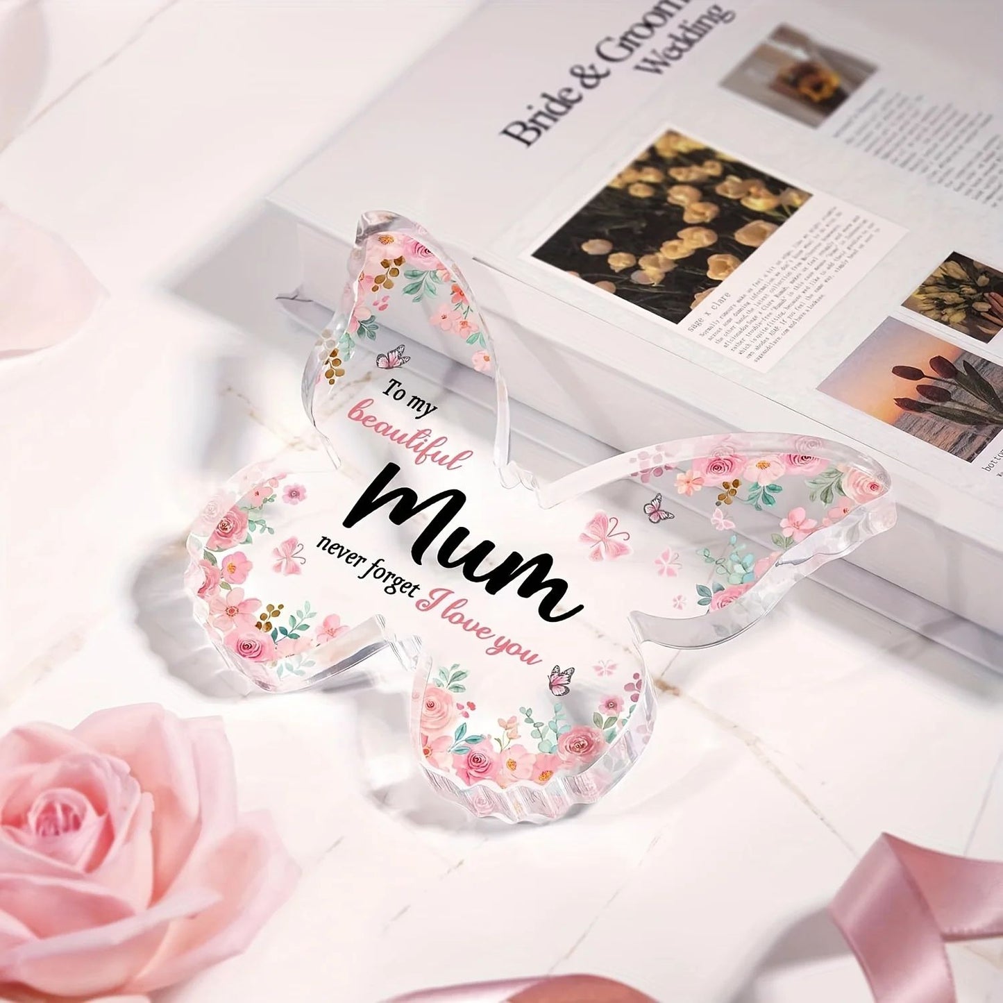 Butterfly Acrylic Plaque for Mum, Mothers Day gift for mum, mum birthday gift