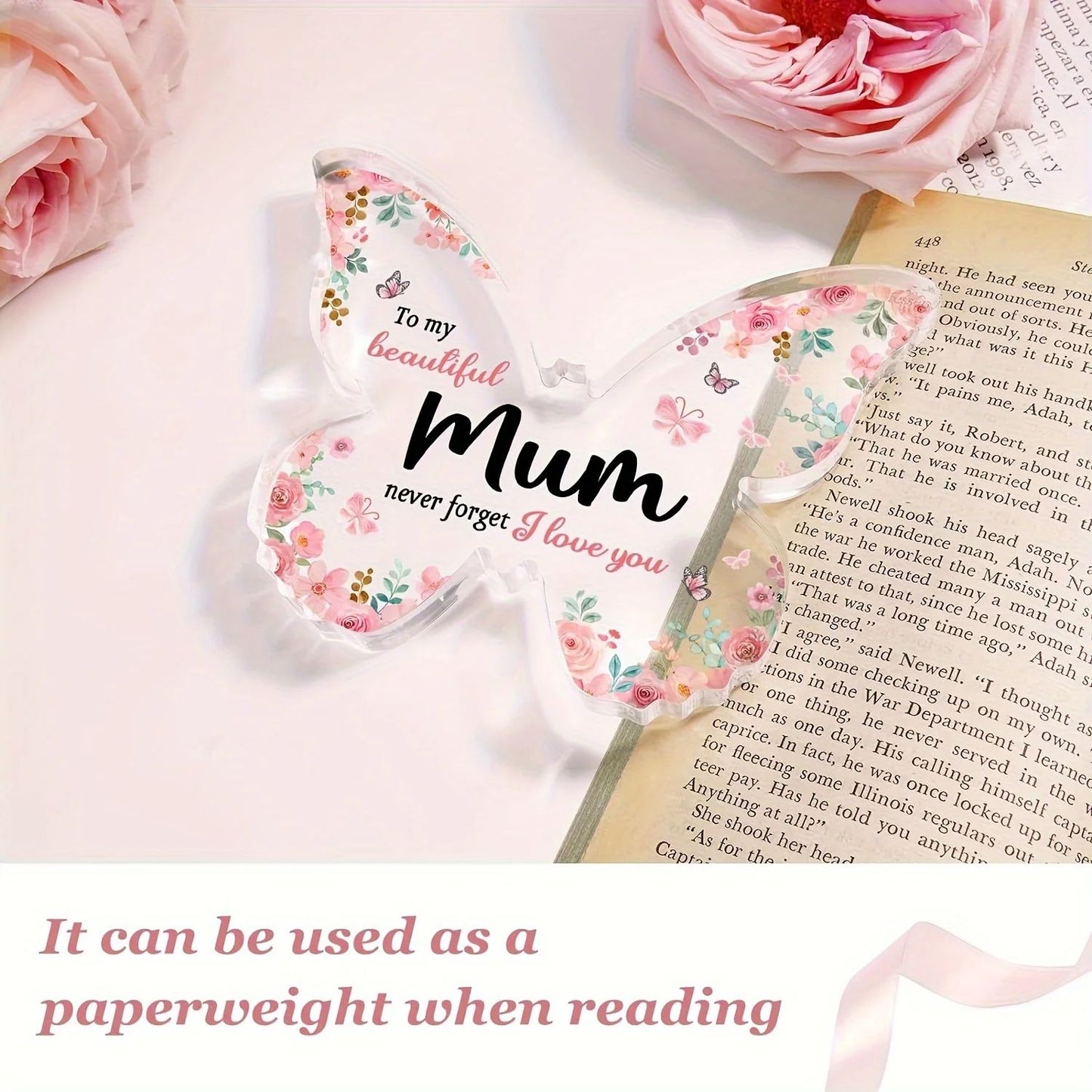 Butterfly Acrylic Plaque for Mum, Mothers Day gift for mum, mum birthday gift