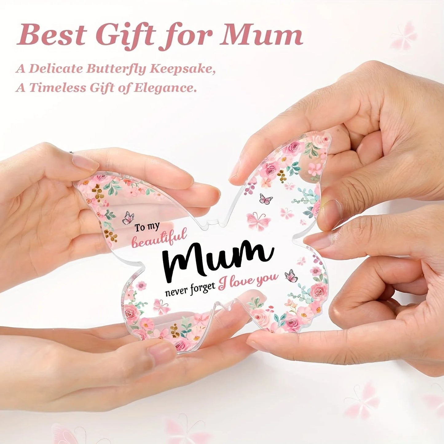 Butterfly Acrylic Plaque for Mum, Mothers Day gift for mum, mum birthday gift