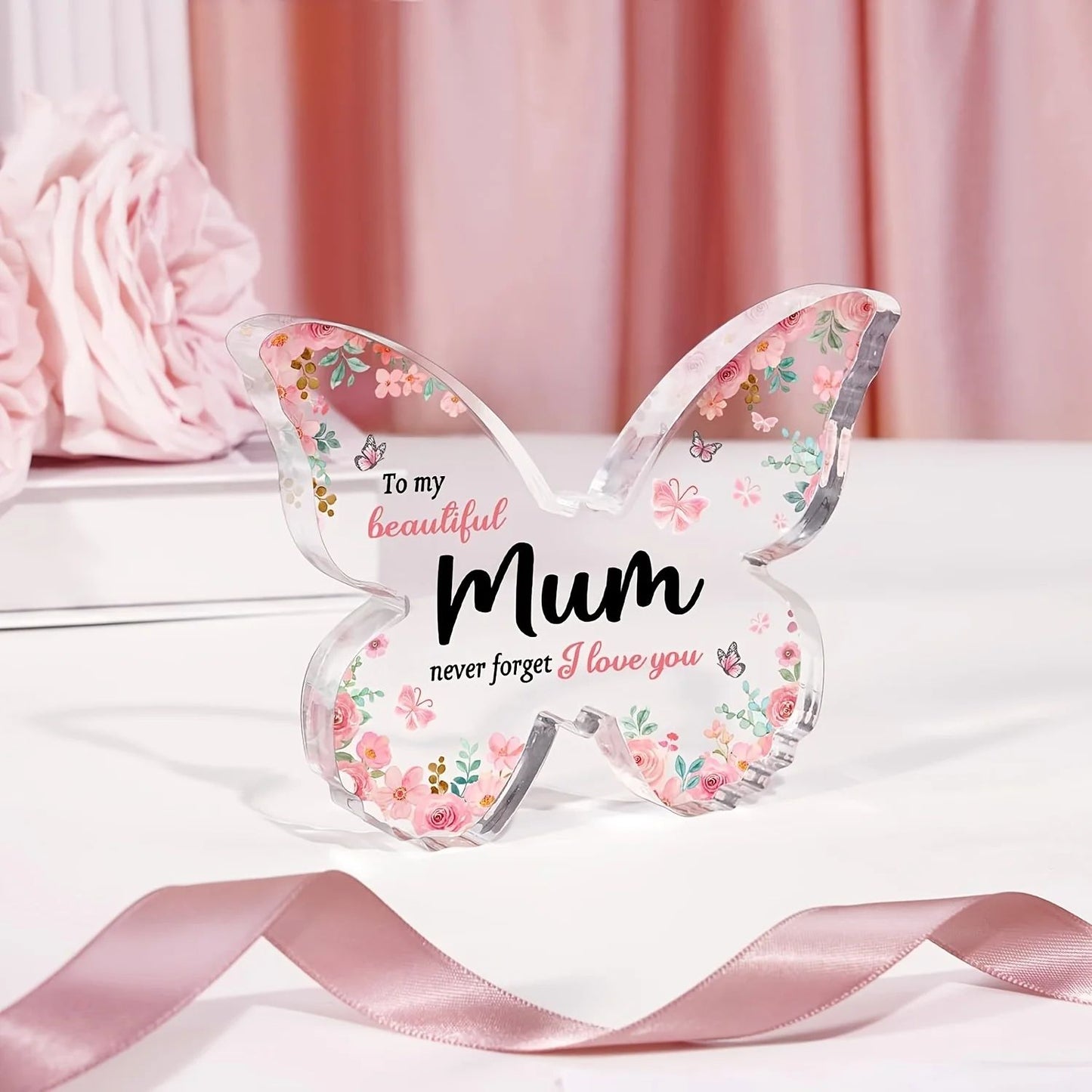 Butterfly Acrylic Plaque for Mum, Mothers Day gift for mum, mum birthday gift