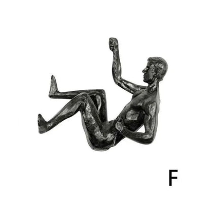 Modern Climbing Man Wall Sculpture Resin 3D Athlete Wall Art Decor
