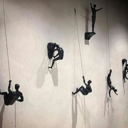 Modern Climbing Man Wall Sculpture Resin 3D Athlete Wall Art Decor