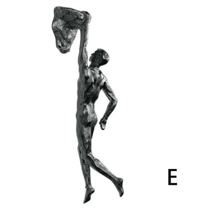 Modern Climbing Man Wall Sculpture Resin 3D Athlete Wall Art Decor