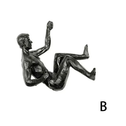 Modern Climbing Man Wall Sculpture Resin 3D Athlete Wall Art Decor