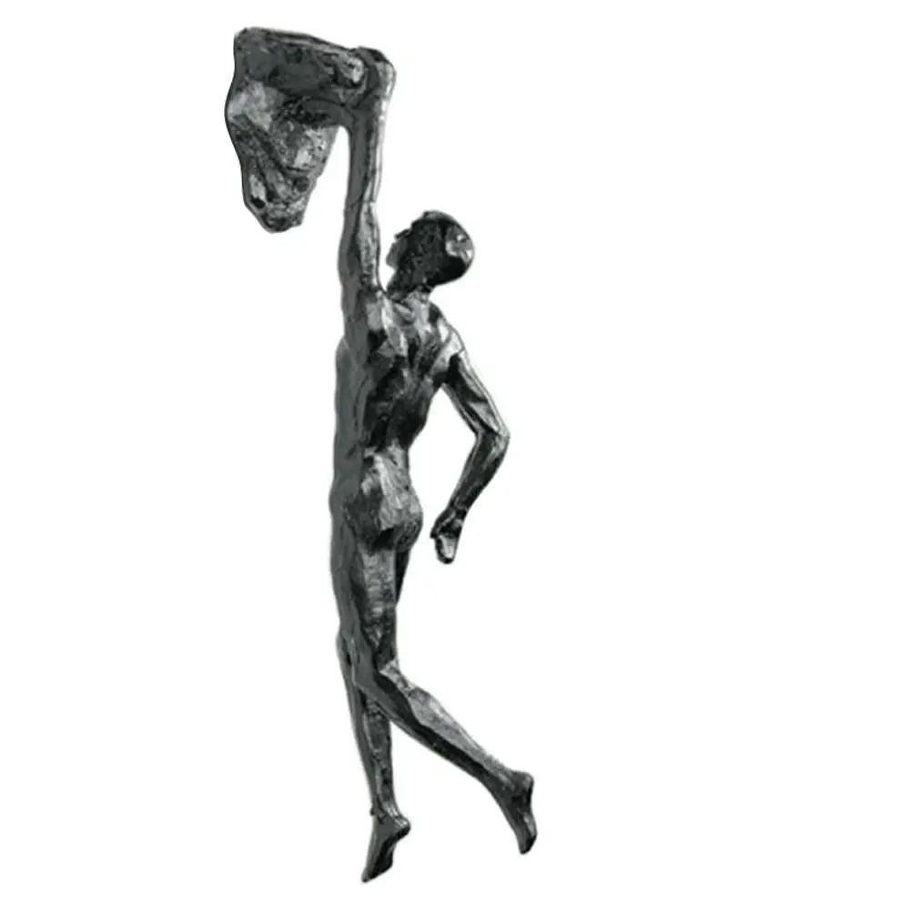 Modern Climbing Man Wall Sculpture Resin 3D Athlete Wall Art Decor