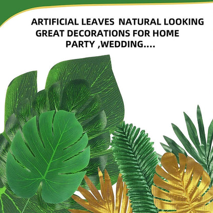 Artificial Tropical Palm Leaves for Luau Party Decorations, Jungle Safari Party Supplies & Tropical Party Decor