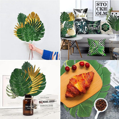 Artificial Tropical Palm Leaves for Luau Party Decorations, Jungle Safari Party Supplies & Tropical Party Decor