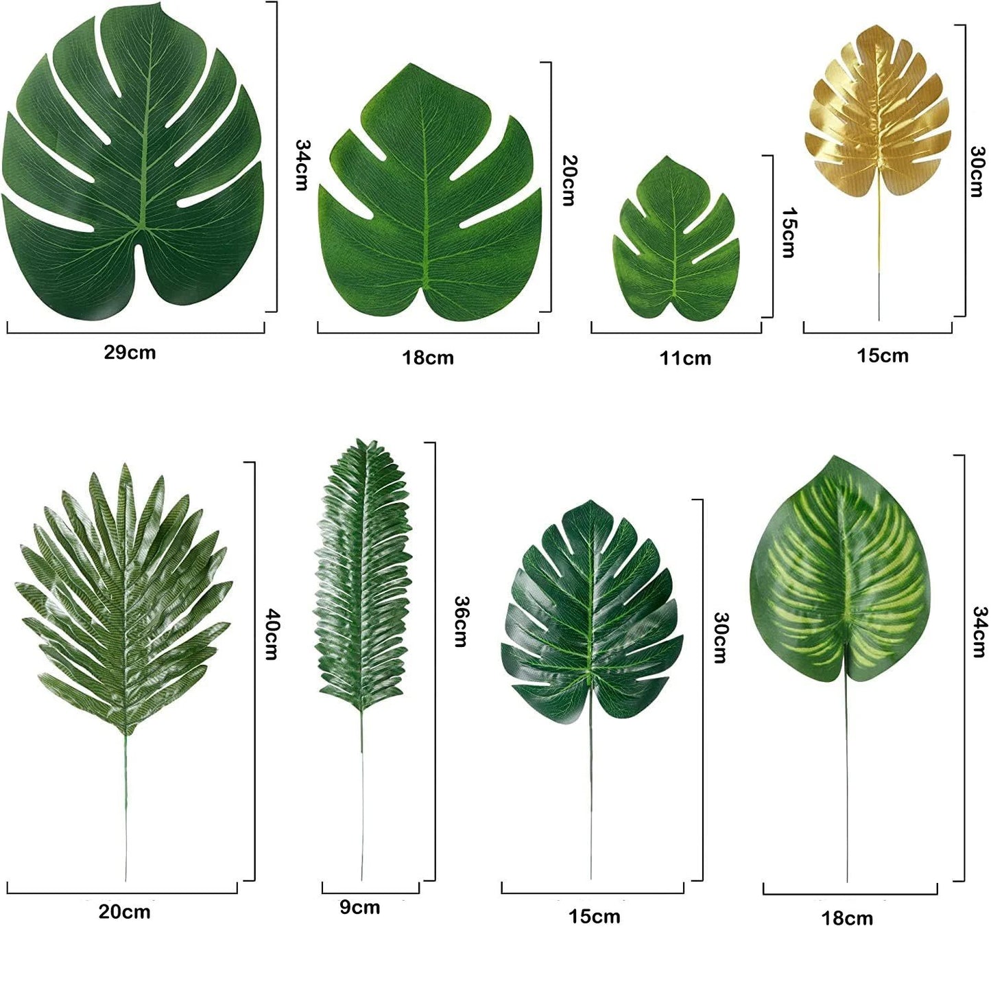 Artificial Tropical Palm Leaves for Luau Party Decorations, Jungle Safari Party Supplies & Tropical Party Decor