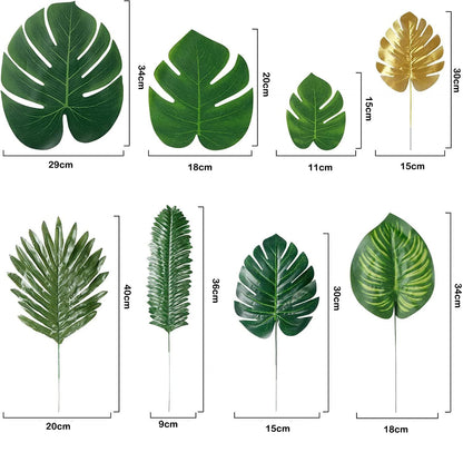 Artificial Tropical Palm Leaves for Luau Party Decorations, Jungle Safari Party Supplies & Tropical Party Decor