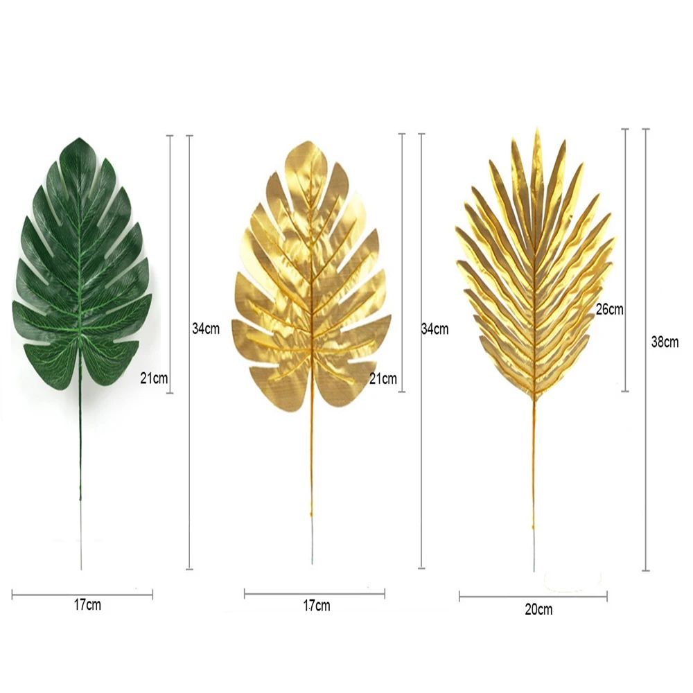 Artificial Tropical Palm Leaves for Luau Party Decorations, Jungle Safari Party Supplies & Tropical Party Decor
