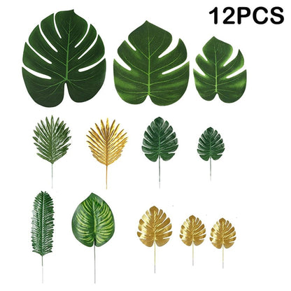 Artificial Tropical Palm Leaves for Luau Party Decorations, Jungle Safari Party Supplies & Tropical Party Decor