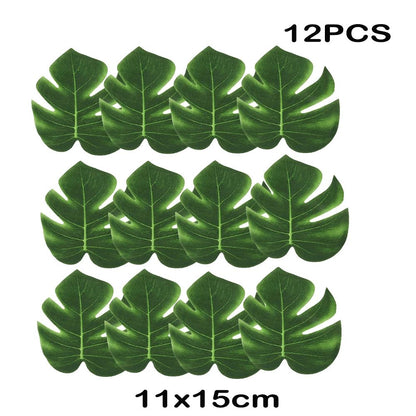 Artificial Tropical Palm Leaves for Luau Party Decorations, Jungle Safari Party Supplies & Tropical Party Decor