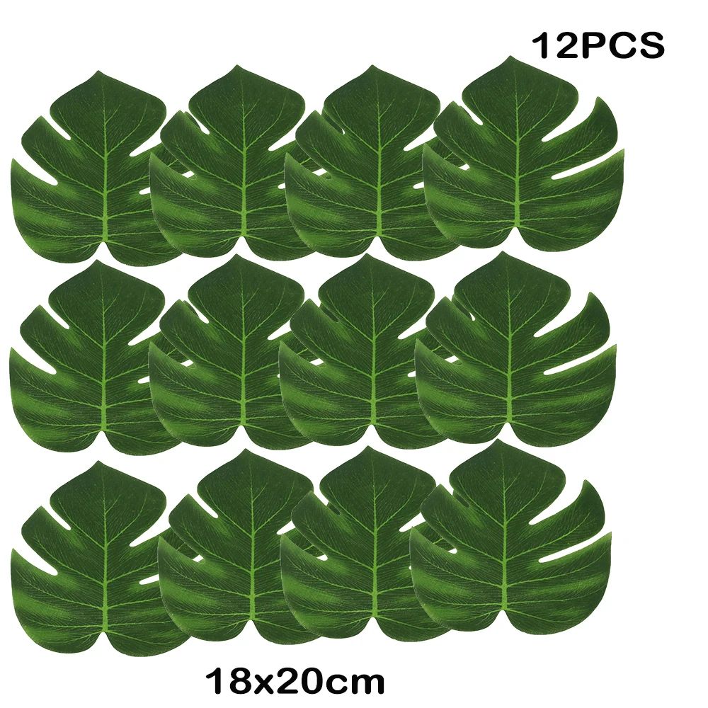 Artificial Tropical Palm Leaves for Luau Party Decorations, Jungle Safari Party Supplies & Tropical Party Decor