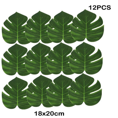 Artificial Tropical Palm Leaves for Luau Party Decorations, Jungle Safari Party Supplies & Tropical Party Decor