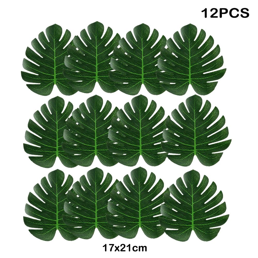 Artificial Tropical Palm Leaves for Luau Party Decorations, Jungle Safari Party Supplies & Tropical Party Decor