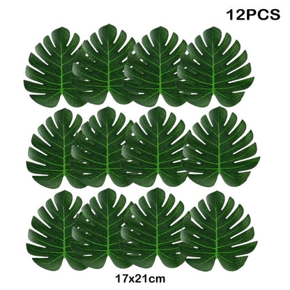 Artificial Tropical Palm Leaves for Luau Party Decorations, Jungle Safari Party Supplies & Tropical Party Decor